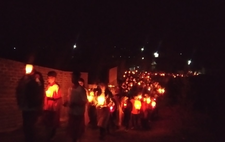 Candle light procession at St Francis Xavier Catholic Church as a part of Easter Vigil 2021 on April 3.